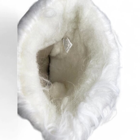 Bearpaw Boetis II White Curly Lamb Fur Sheepskin Lined Mongolian Sherpa Boots 7 - Picture 8 of 10